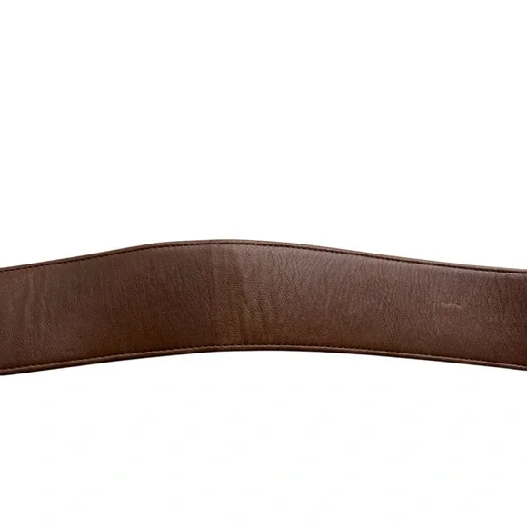 Carlisle Womens Size Medium Brown Leather Gold Black Horn Buckle Waist Belt 1665 - Picture 4 of 13